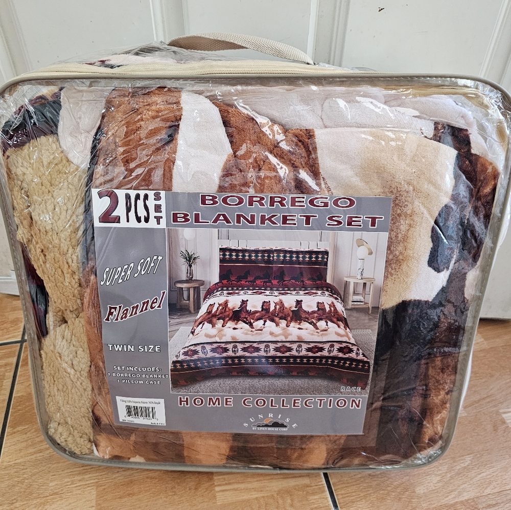 Twin 2 piece set borrego blanket